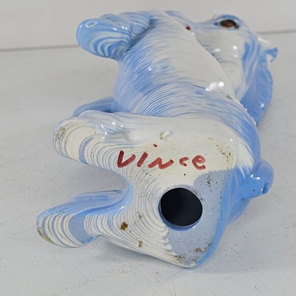 Vintage Spaghetti Horse Pony Zebra Blue Swirl Figurine MCM - Picture 8 of 8